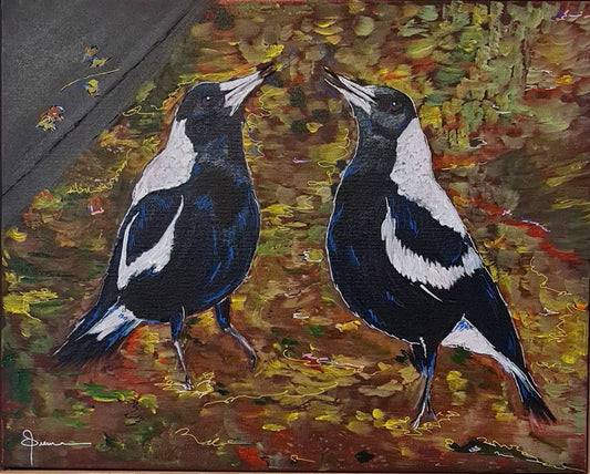 Song Birds Original Magpie Painting