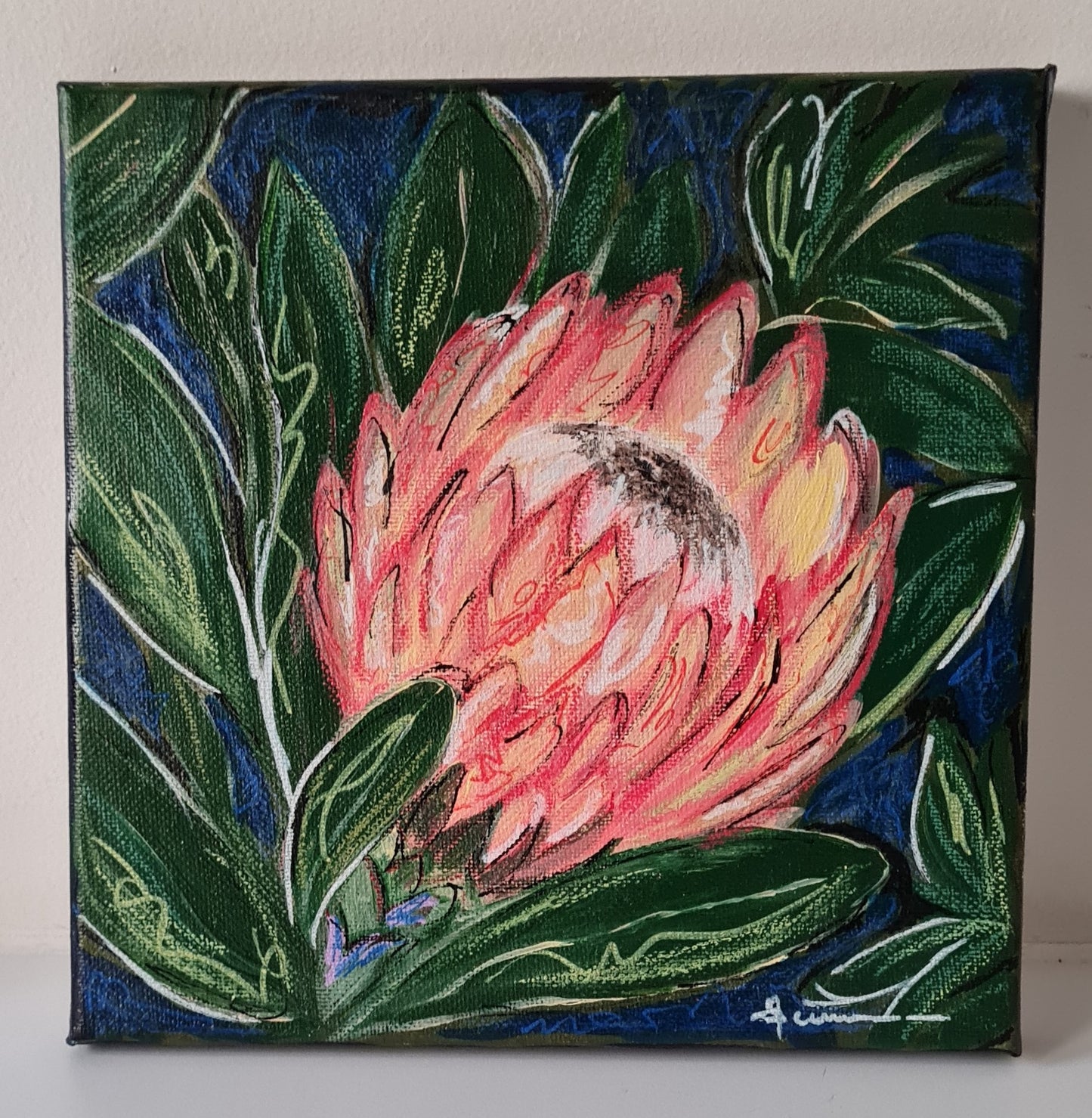 Fiesty Protea Original Painting