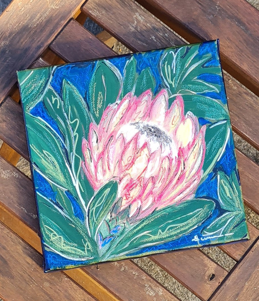 Fiesty Protea Original Painting