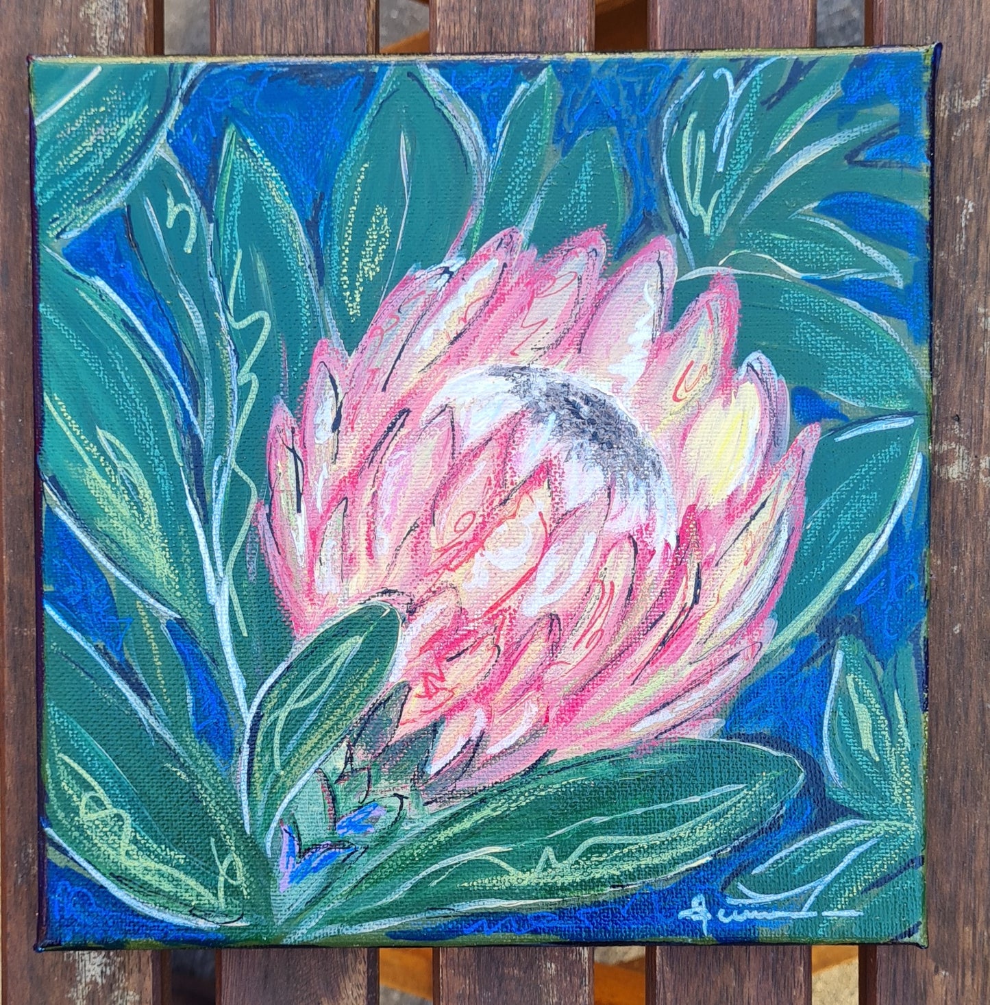 Fiesty Protea Original Painting