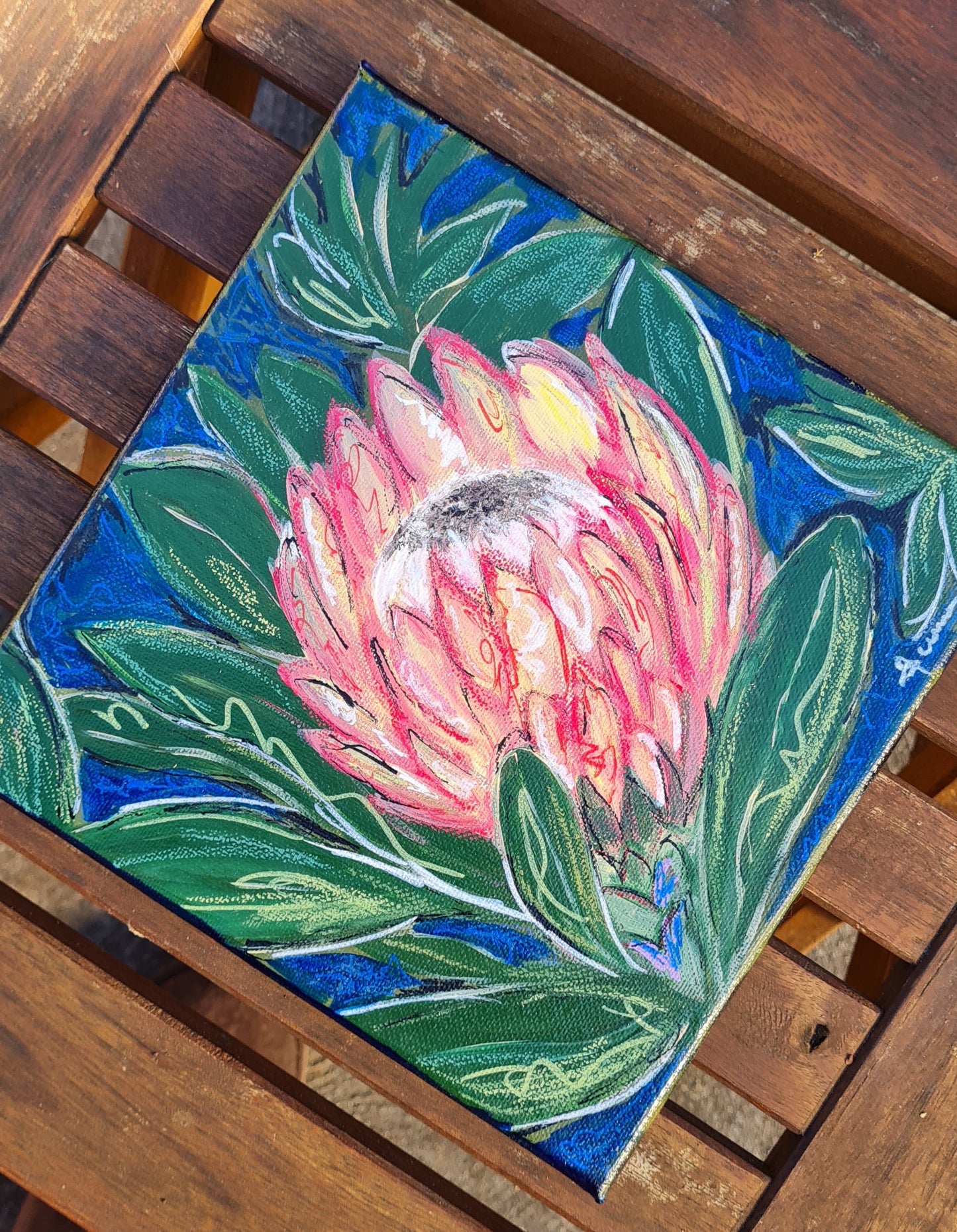 Fiesty Protea Original Painting