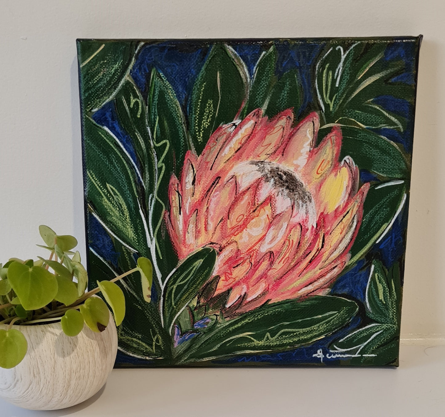 Fiesty Protea Original Painting