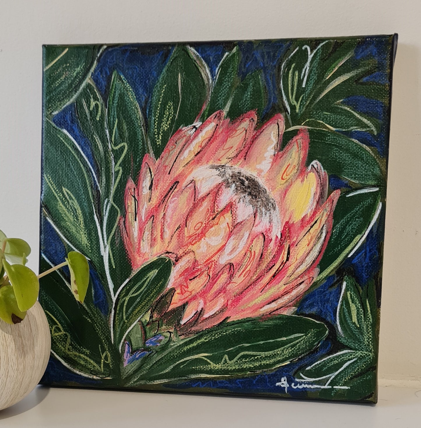 Fiesty Protea Original Painting